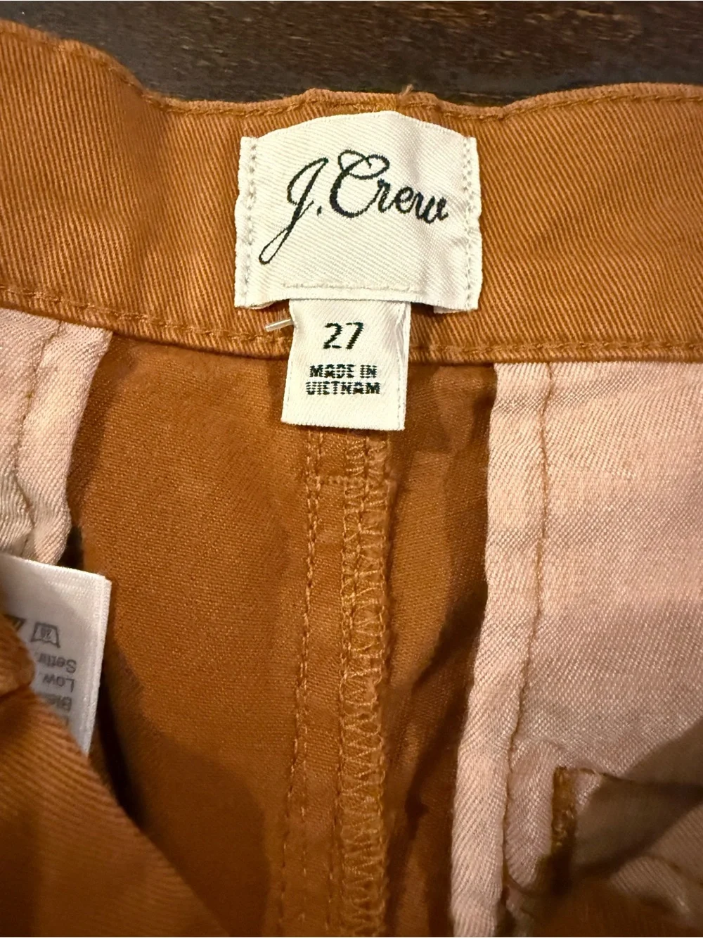J.Crew Vintage Slim Straight Chino Pants Golden Hickory Size 27 Stretch